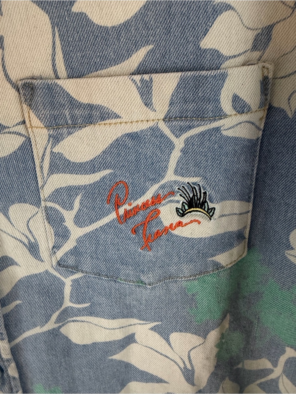 Disney Princess x ColourMe Courtney Floral Denim Shirt XL NWT - Picture 6 of 10